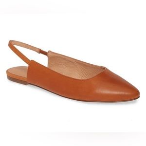 Madewell Tan Leather Margot Slingback Flats